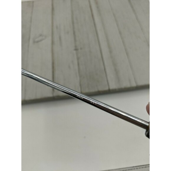 Vintage Ames 11" Slotted Serving Spoon #2 Black Handle Chrome Plated - Picture 7 of 7